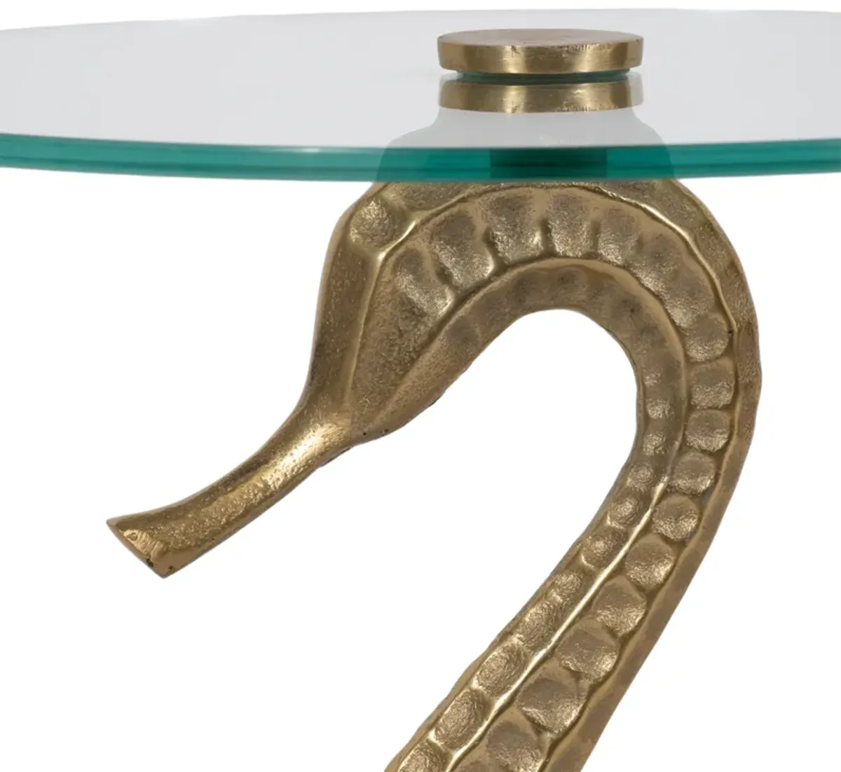 Metal/glass, 25" Seahorse Side Table, Gold Kd