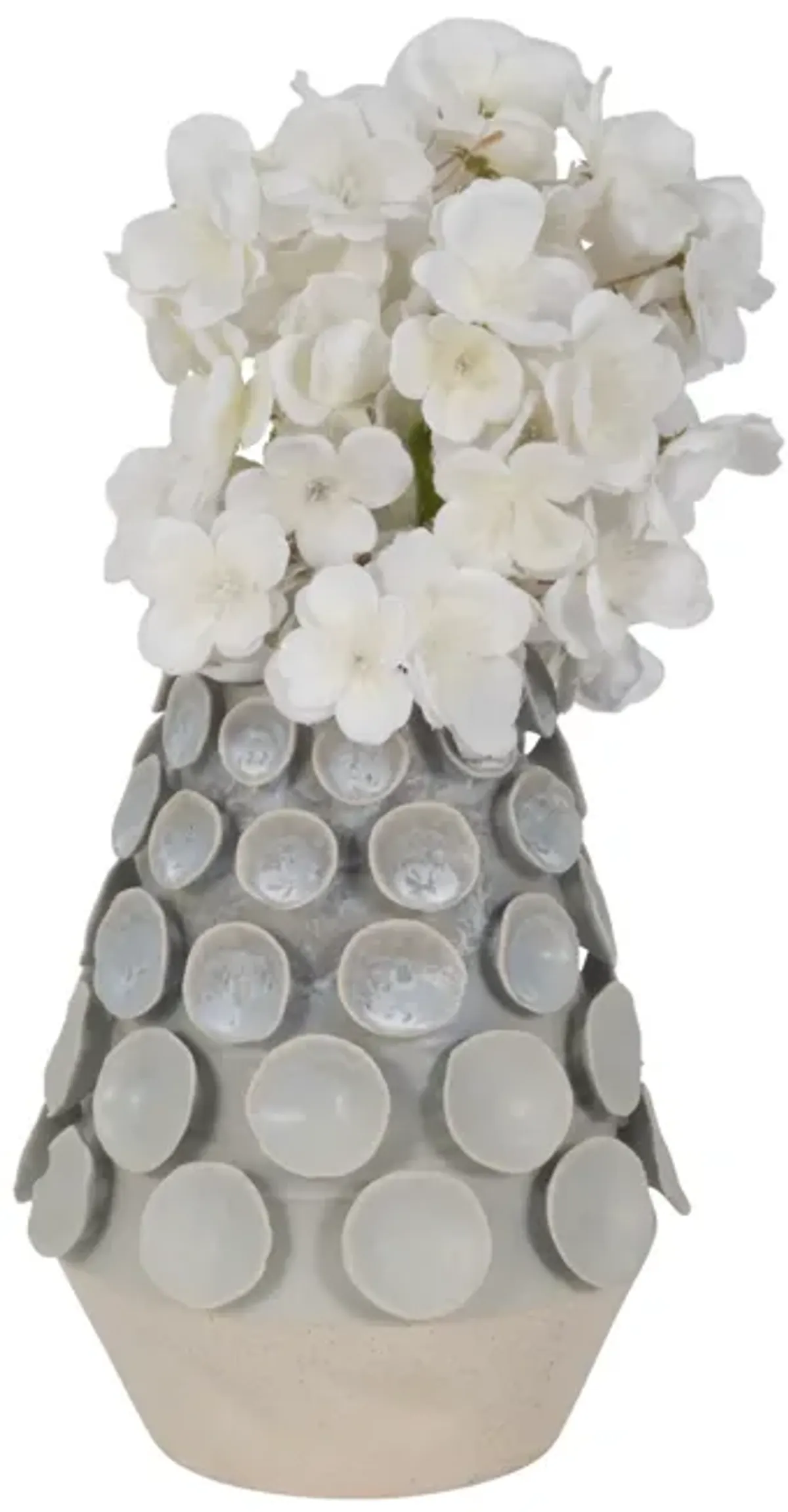 9" Coral Applique Vase, Light Blue Multi