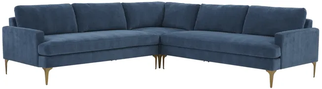 Serena Blue Velvet L-Sectional