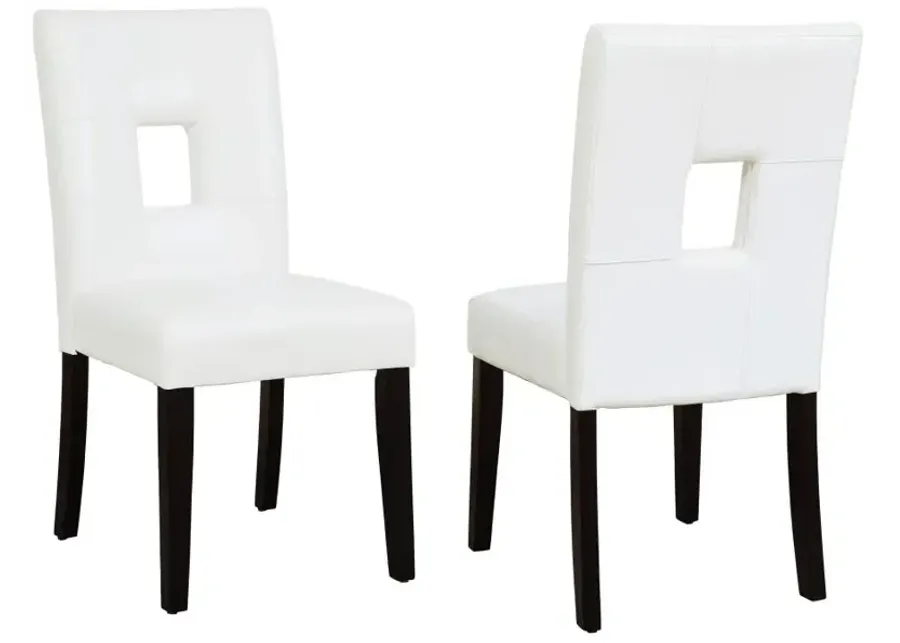 Shannon Open Back Upholstered Dining Chairs White (Set of 2)