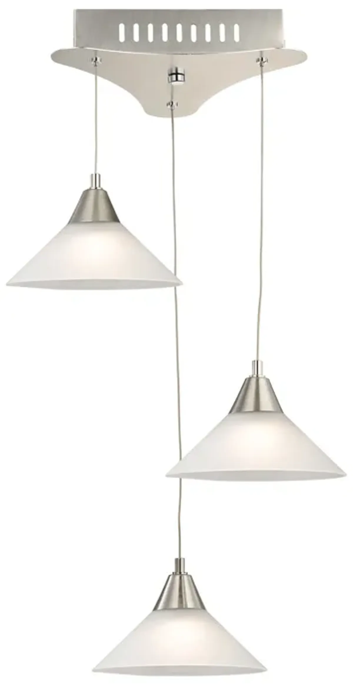 Cono 12" Wide 3-Light Mini Pendant - Satin Nickel