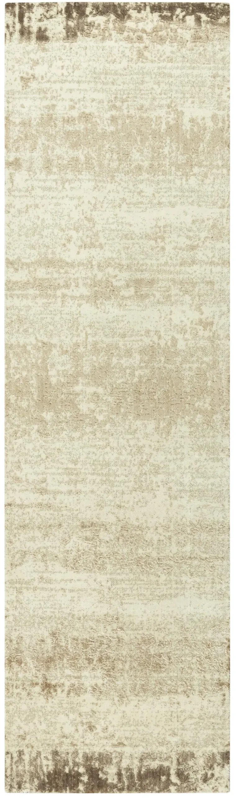 Artistry Beige Abstract NZ Wool/Tencel Blend 2'6" x 10' Runner Rug