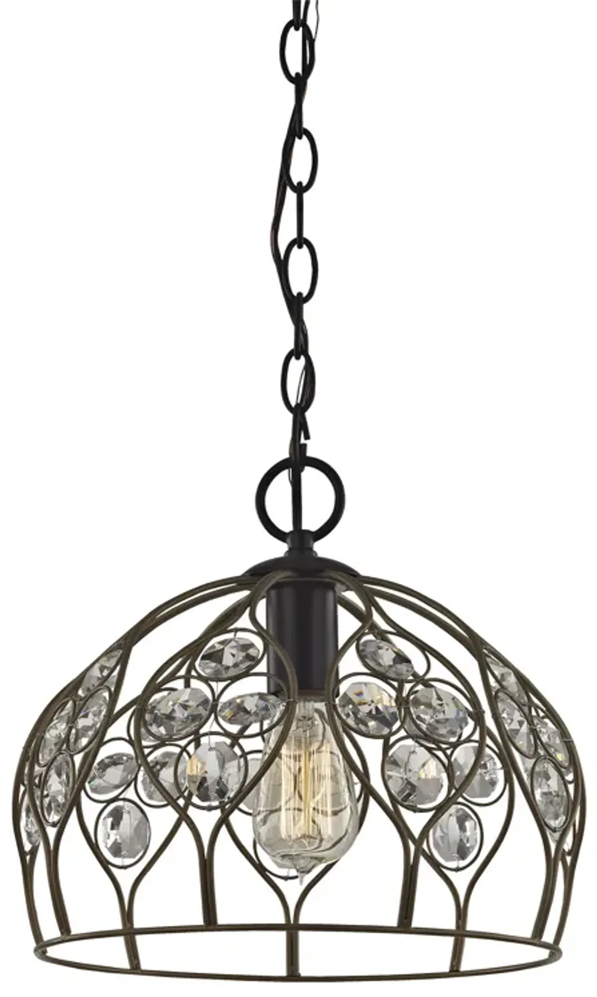 Crystal Web 11" Wide 1-Light Mini Pendant - Gold