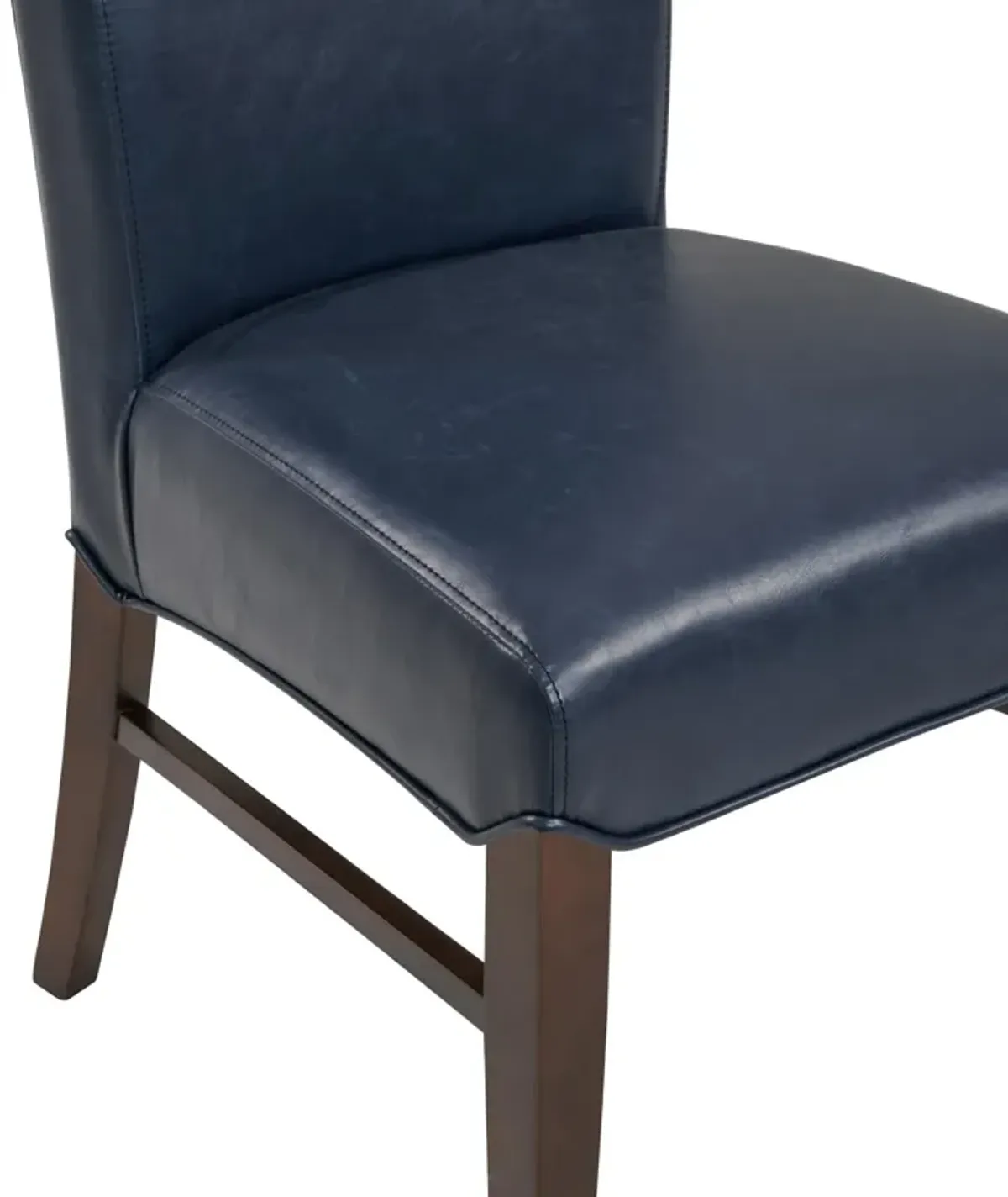 Milton Bonded Leather Dining Side Chair Wenge Legs, Vintage Blue (Set of 2)