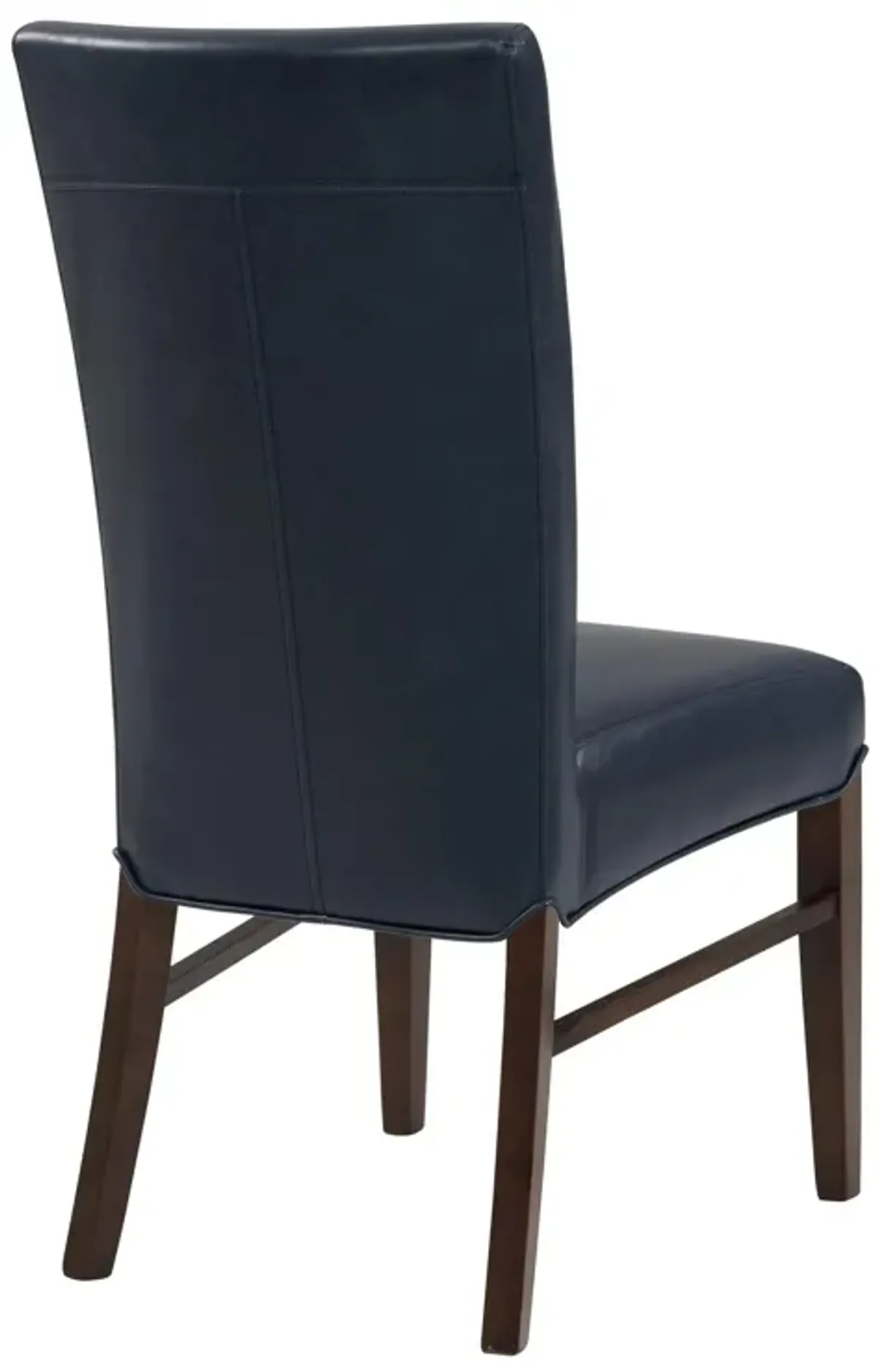 Milton Bonded Leather Dining Side Chair Wenge Legs, Vintage Blue (Set of 2)