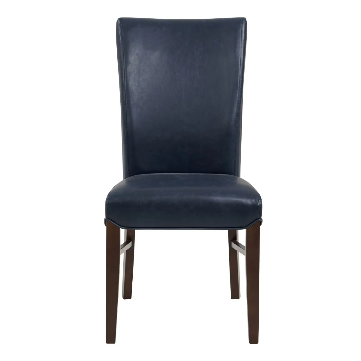 Milton Bonded Leather Dining Side Chair Wenge Legs, Vintage Blue (Set of 2)