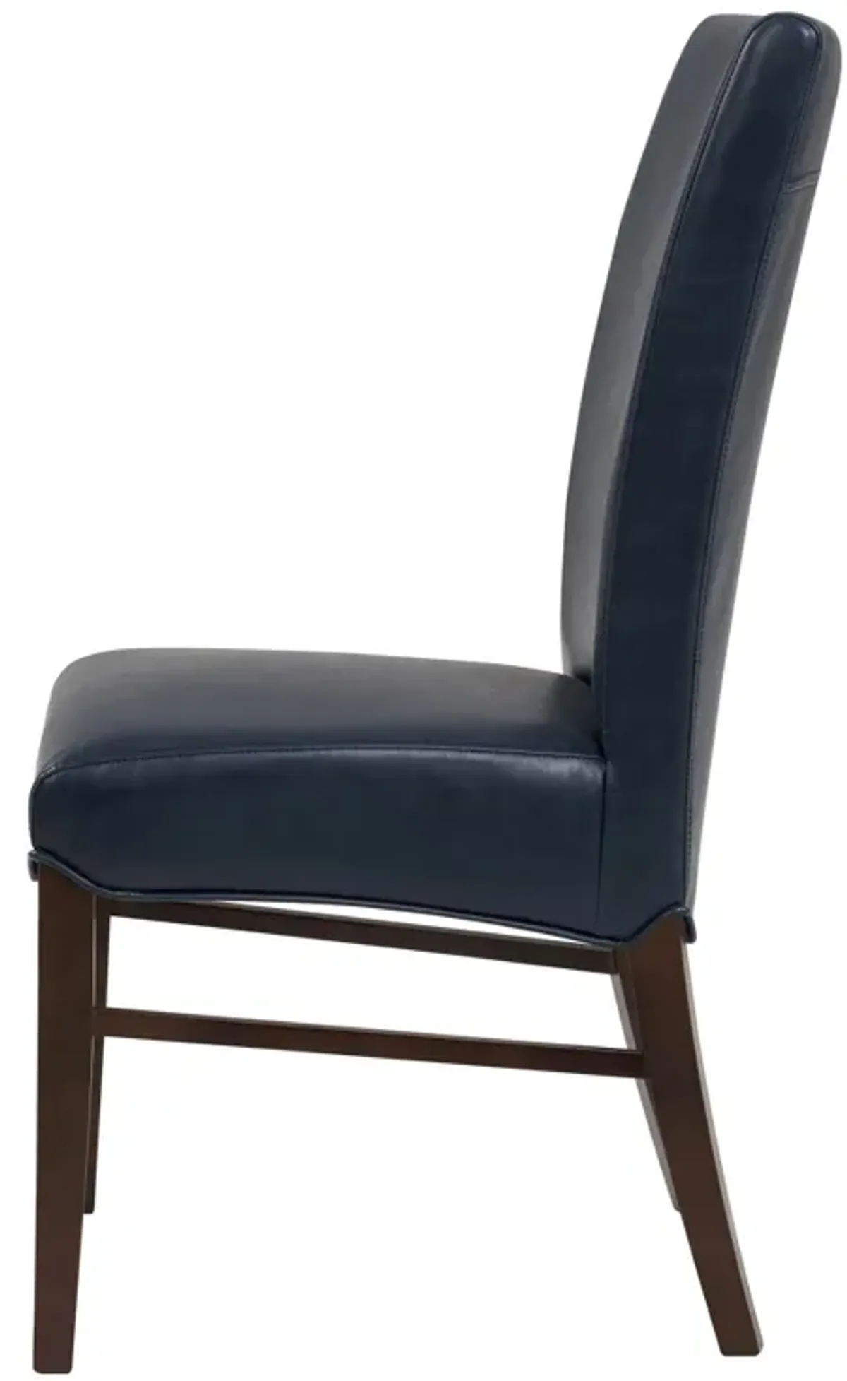 Milton Bonded Leather Dining Side Chair Wenge Legs, Vintage Blue (Set of 2)