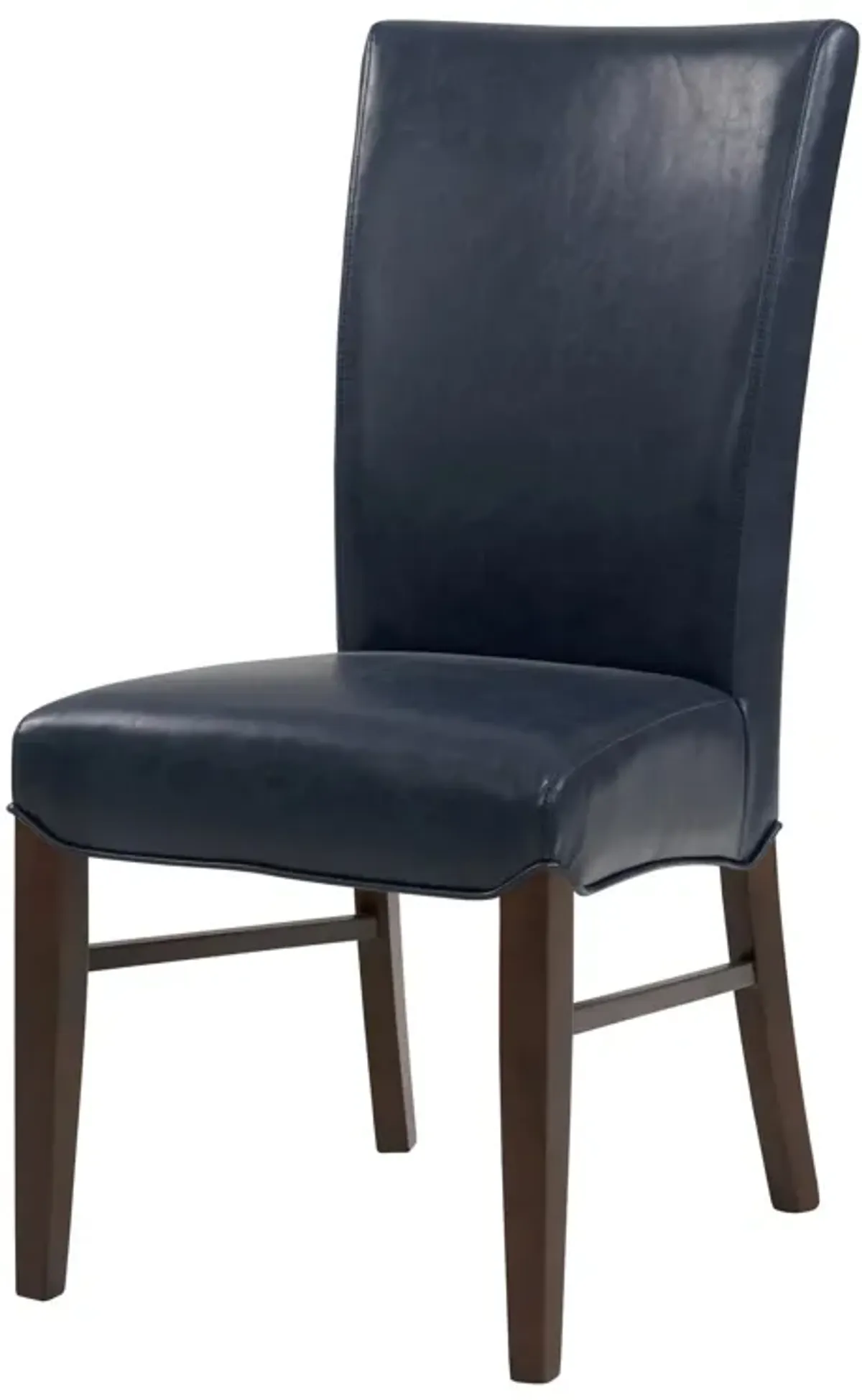 Milton Bonded Leather Dining Side Chair Wenge Legs, Vintage Blue (Set of 2)