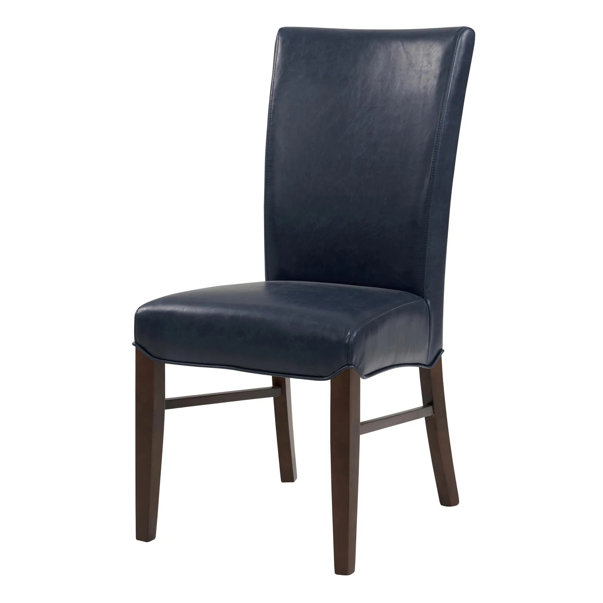 Milton Bonded Leather Dining Side Chair Wenge Legs, Vintage Blue (Set of 2)