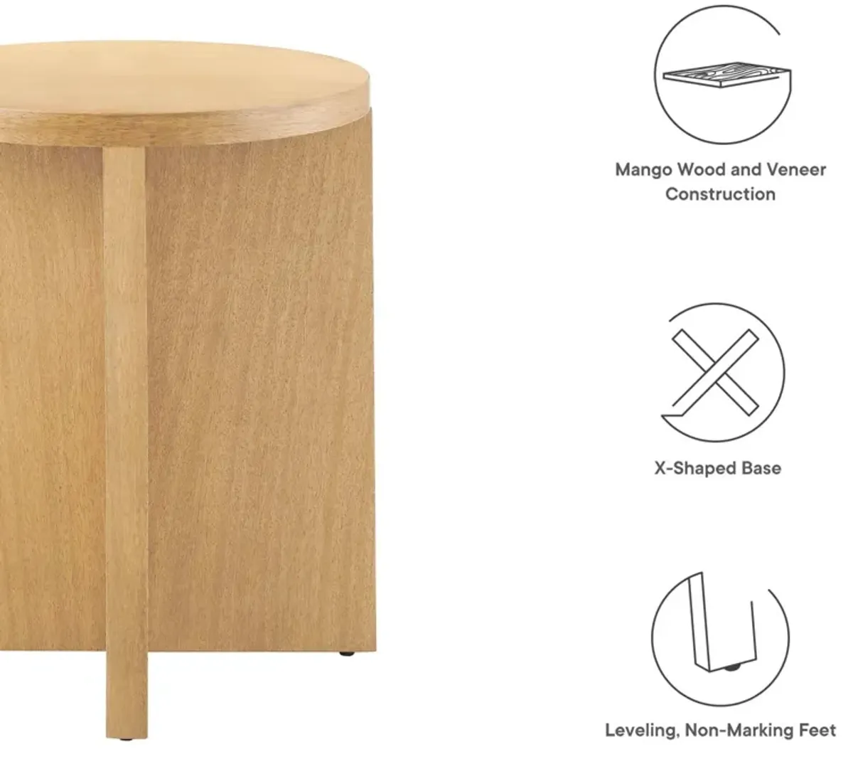 Silas Round Mango Wood Side Table