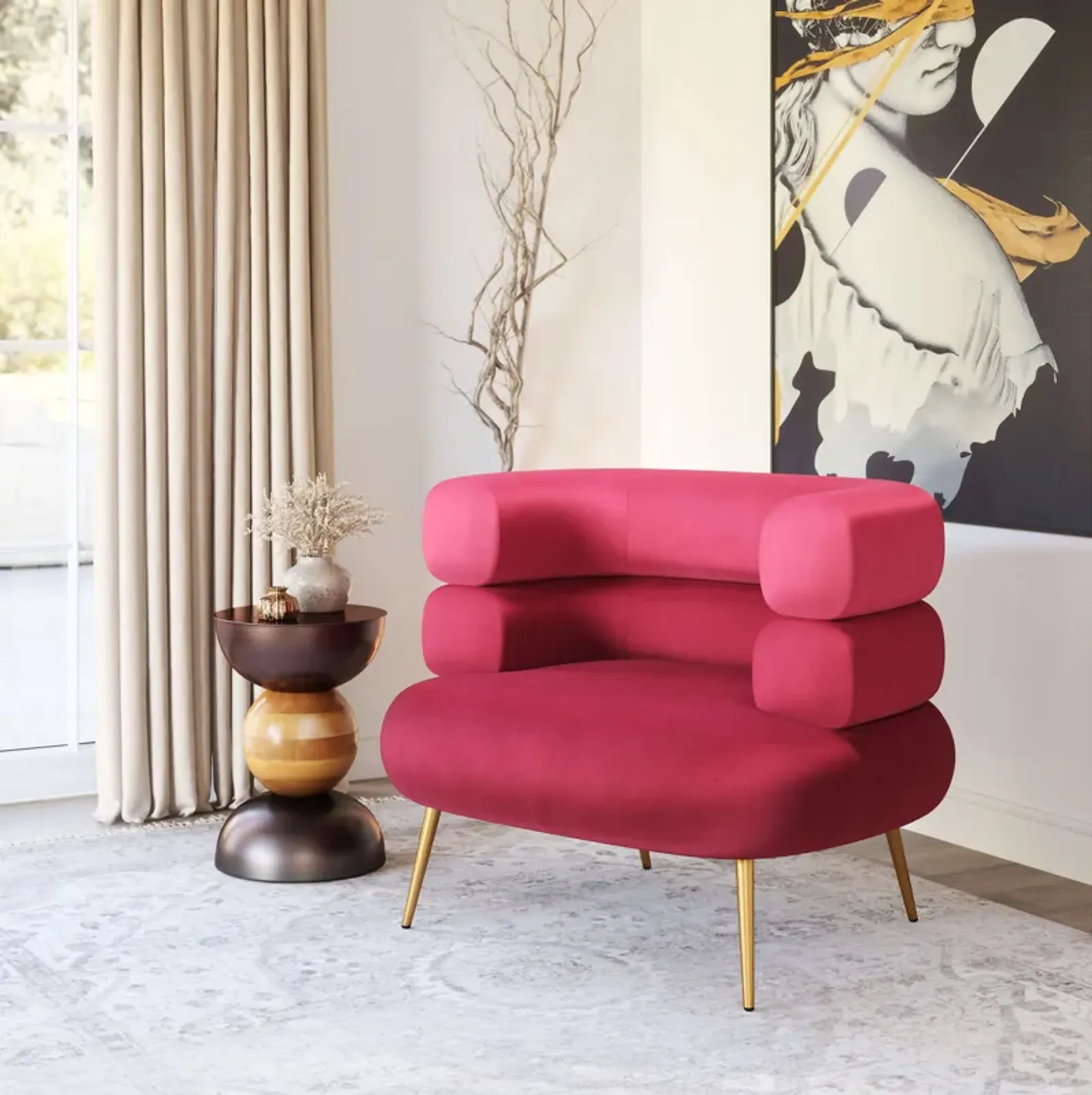 Arish Accent Chair Red