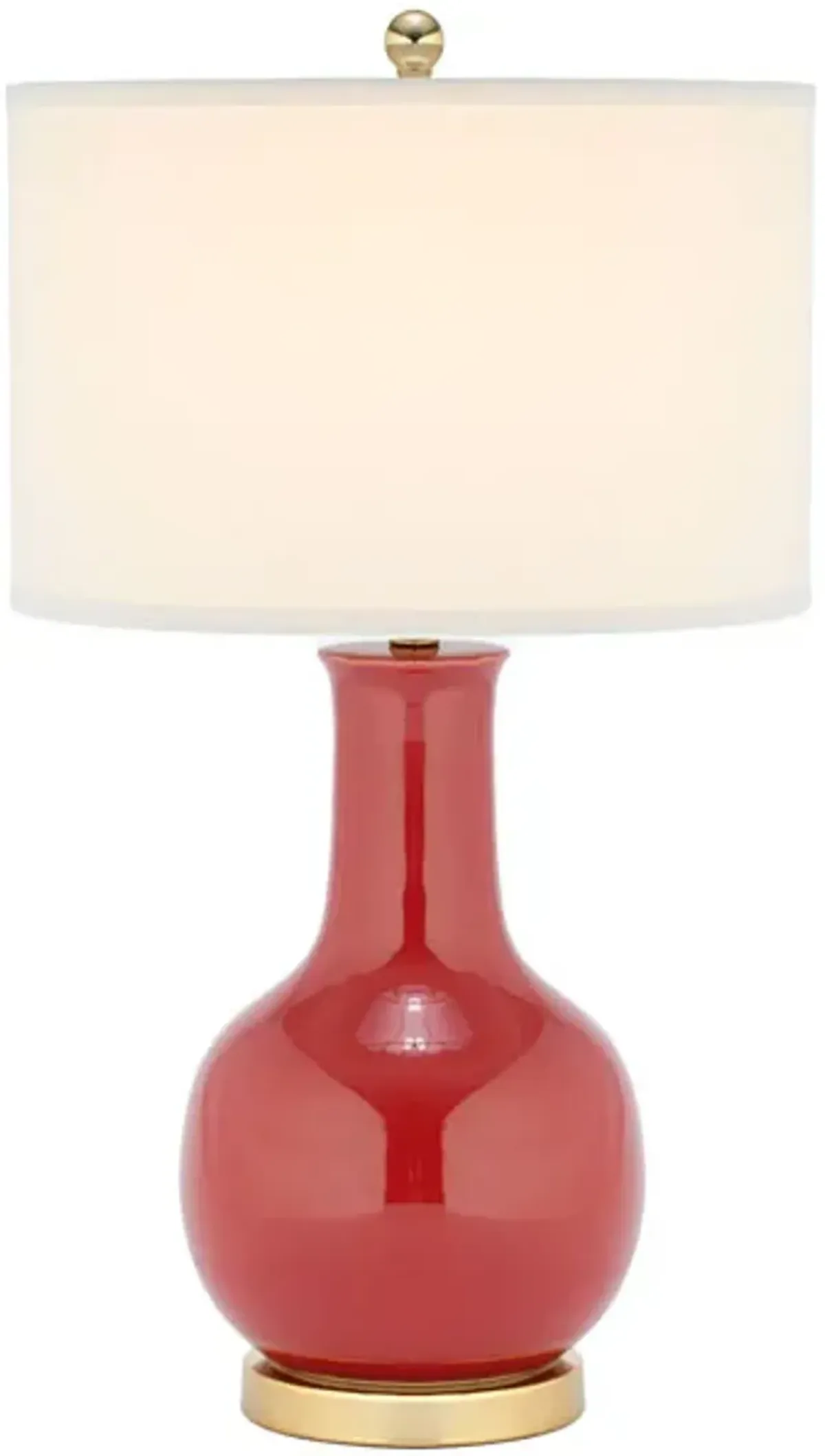 Red 27.5-Inch H Ceramic Paris Lamp