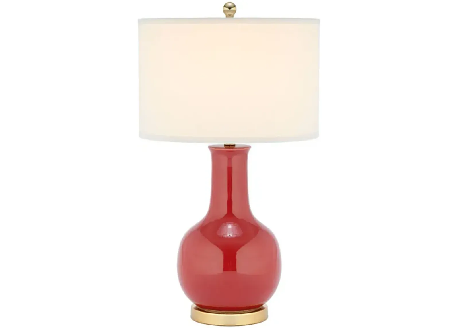 Red 27.5-Inch H Ceramic Paris Lamp