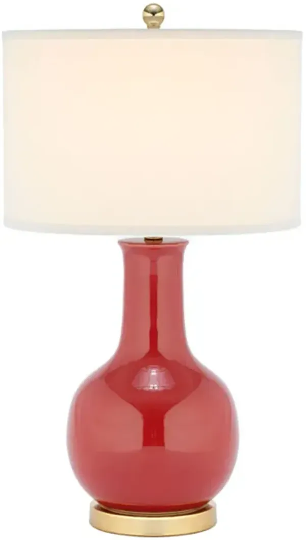 Red 27.5-Inch H Ceramic Paris Lamp