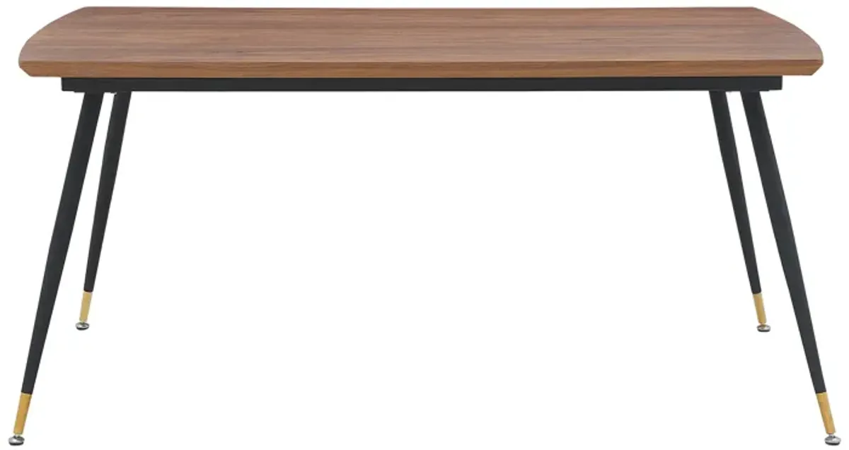 Messina Modern Walnut and Metal Dining Room Table