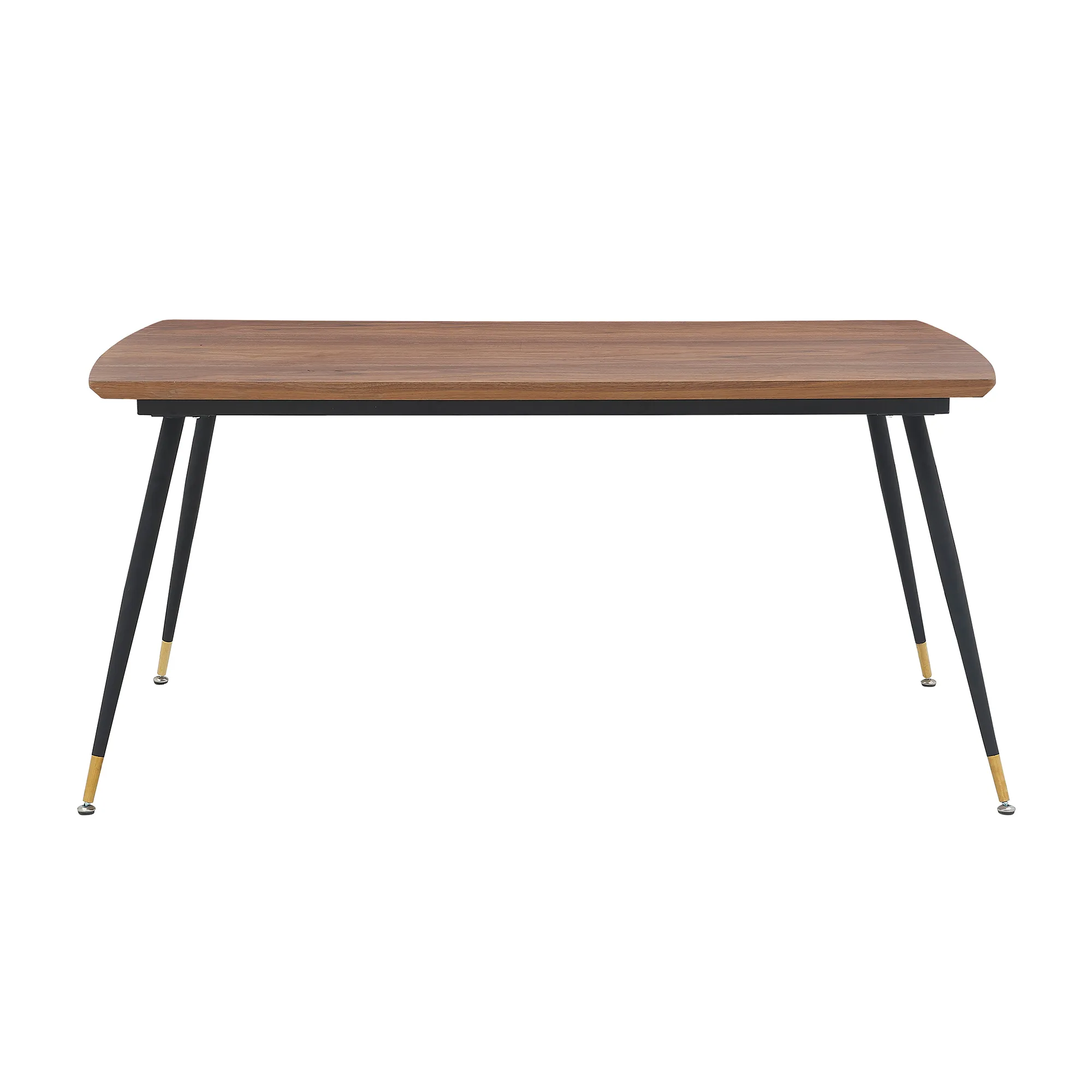 Messina Modern Walnut and Metal Dining Room Table