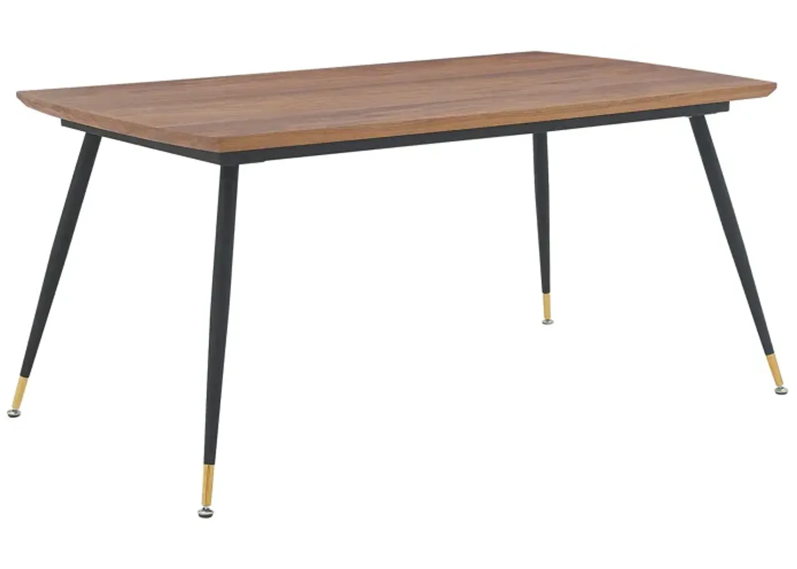 Messina Modern Walnut and Metal Dining Room Table