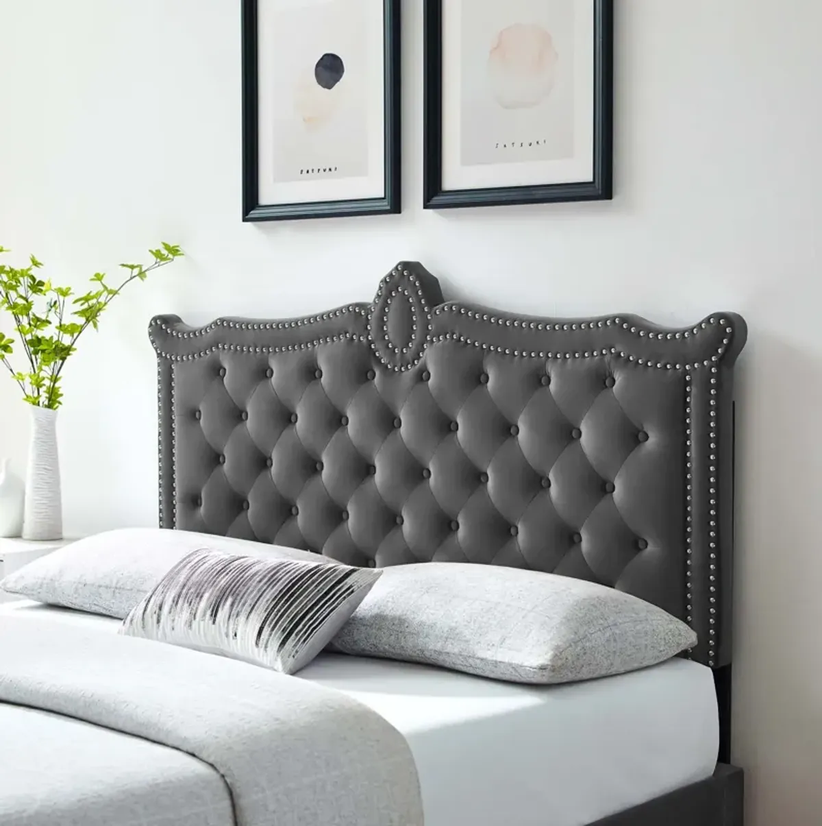 Louisa Tufted Performance Velvet Twin Headboard