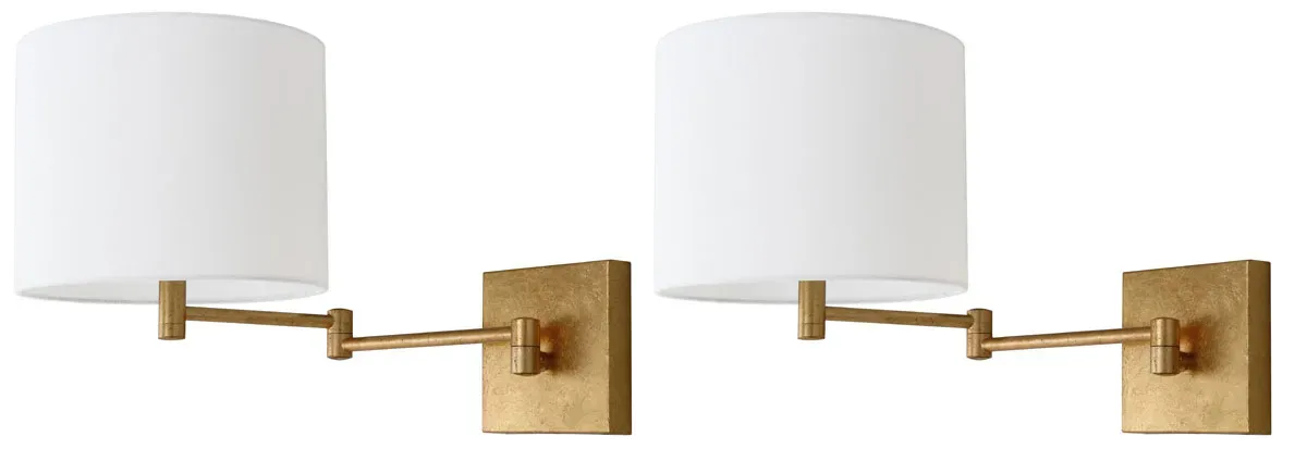 Lillian Gold 12-Inch H Wall Sconce - Set of 2