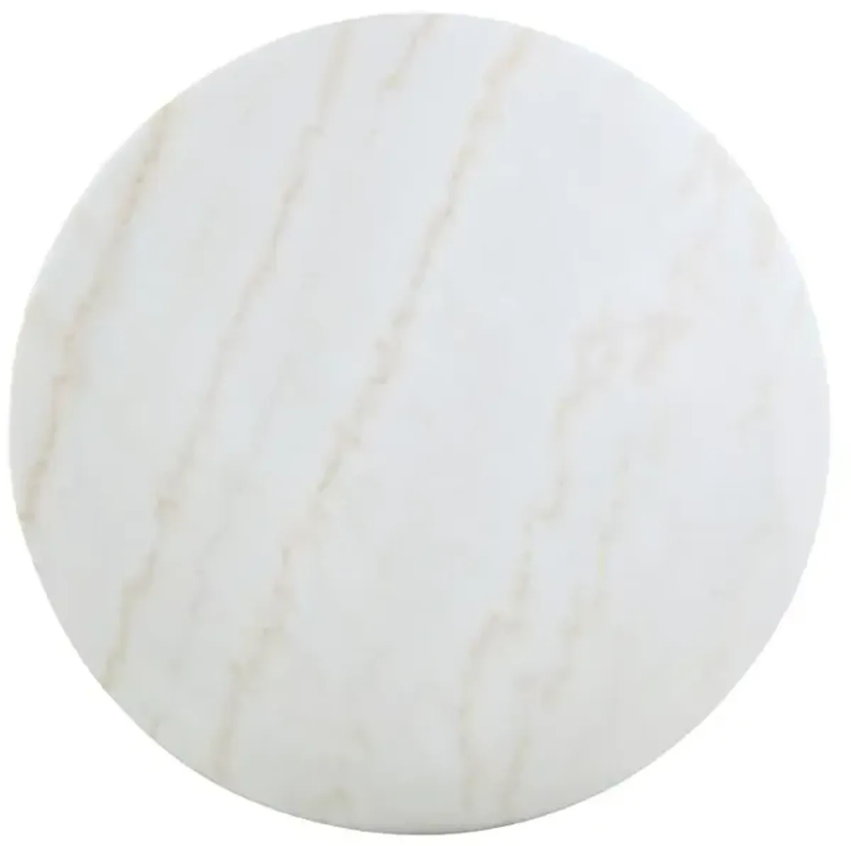 Kella Round Marble Top Dining Table White and Gold