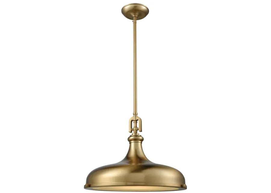 Rutherford 18" Wide 1-Light Pendant - Satin Brass