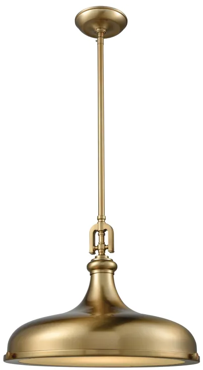 Rutherford 18" Wide 1-Light Pendant - Satin Brass