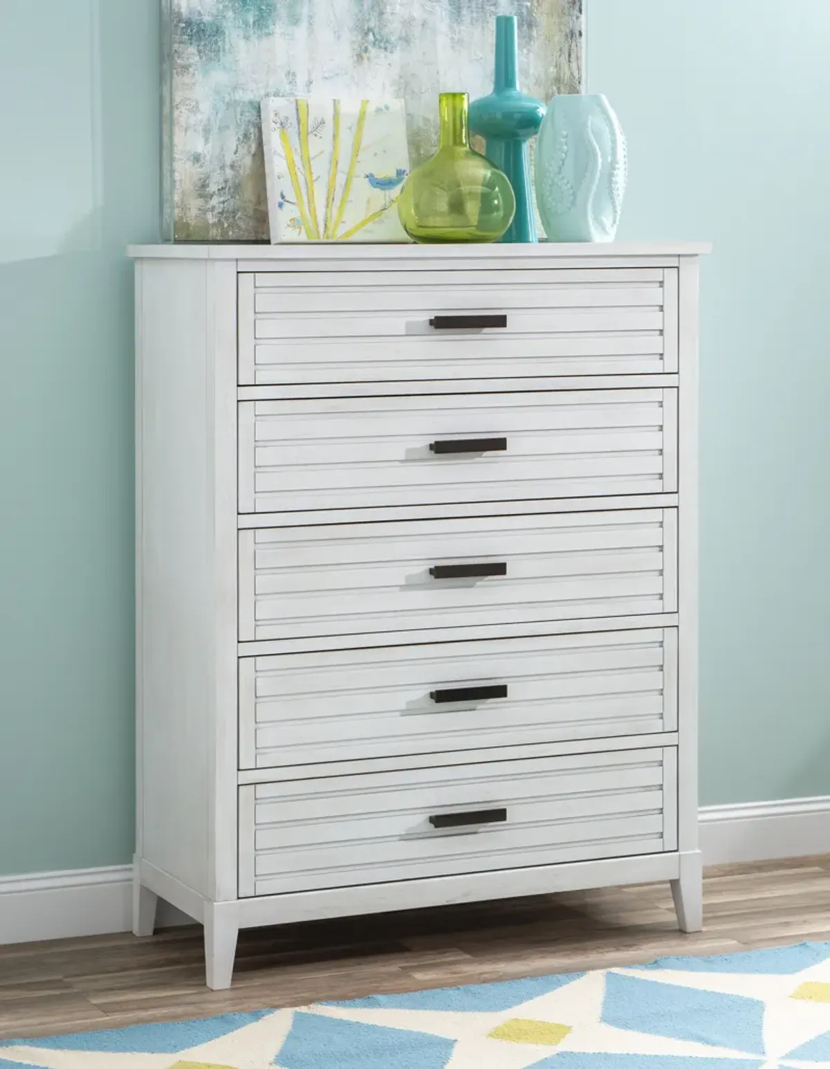 Edgewater Sand Dollar Drawer Chest White Finish