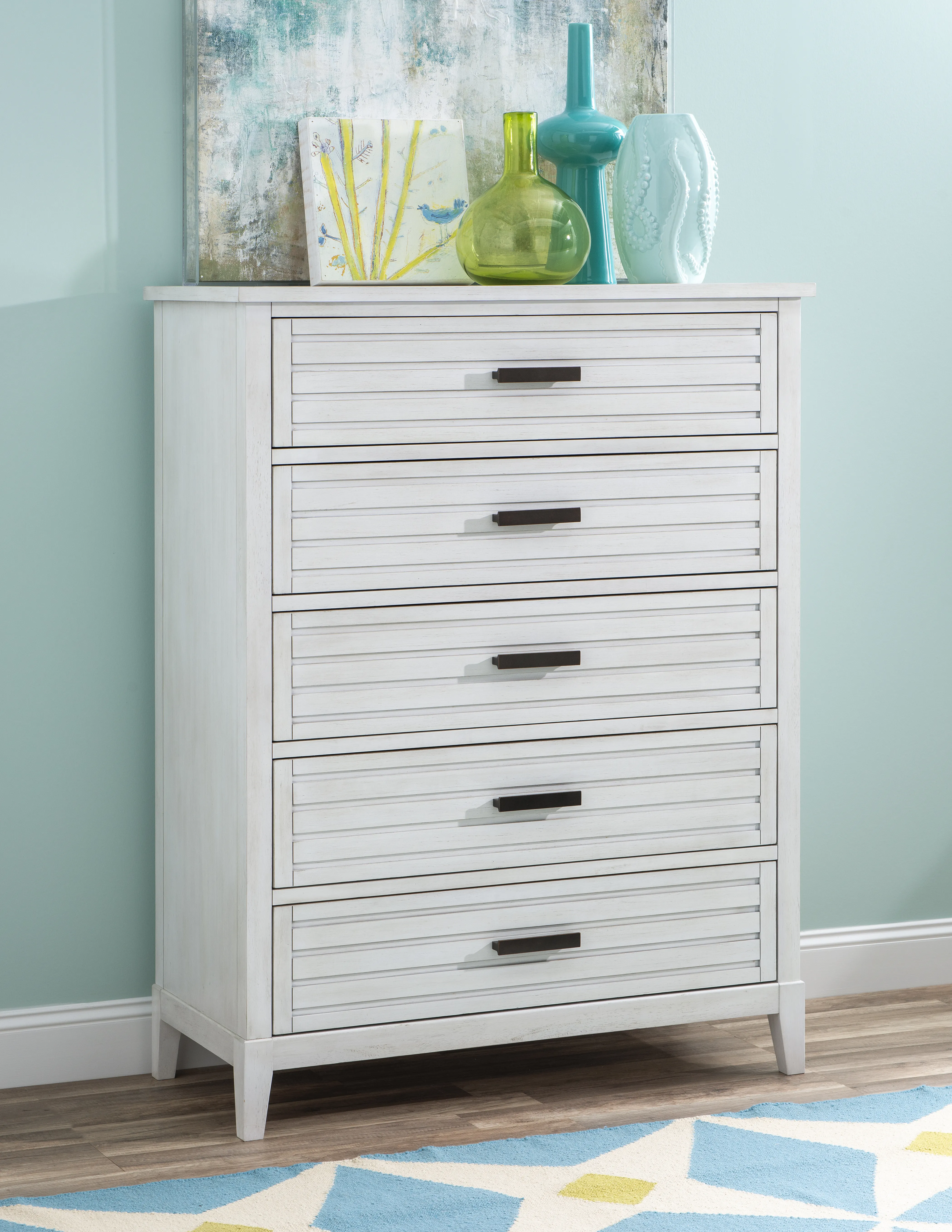 Edgewater Sand Dollar Drawer Chest White Finish