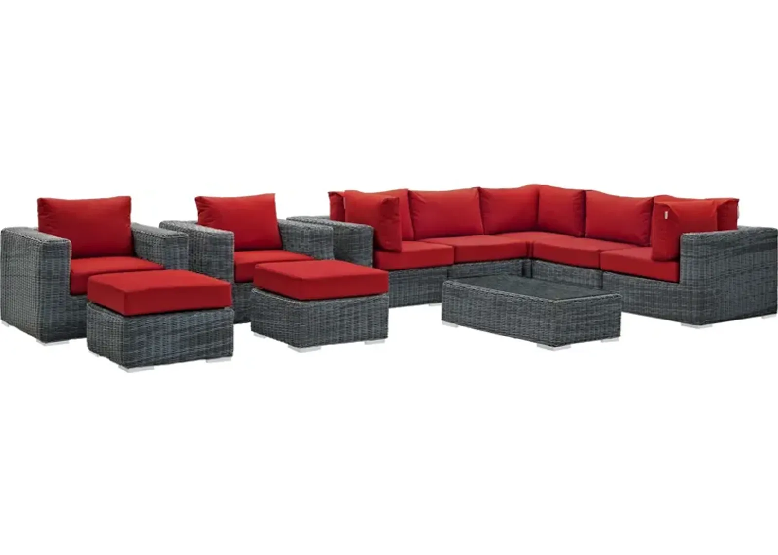 Summon 10 Piece Outdoor Patio Sunbrella® Sectional Set