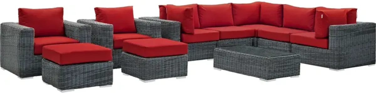 Summon 10 Piece Outdoor Patio Sunbrella® Sectional Set