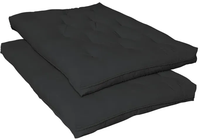 7" Deluxe Futon Pad Black