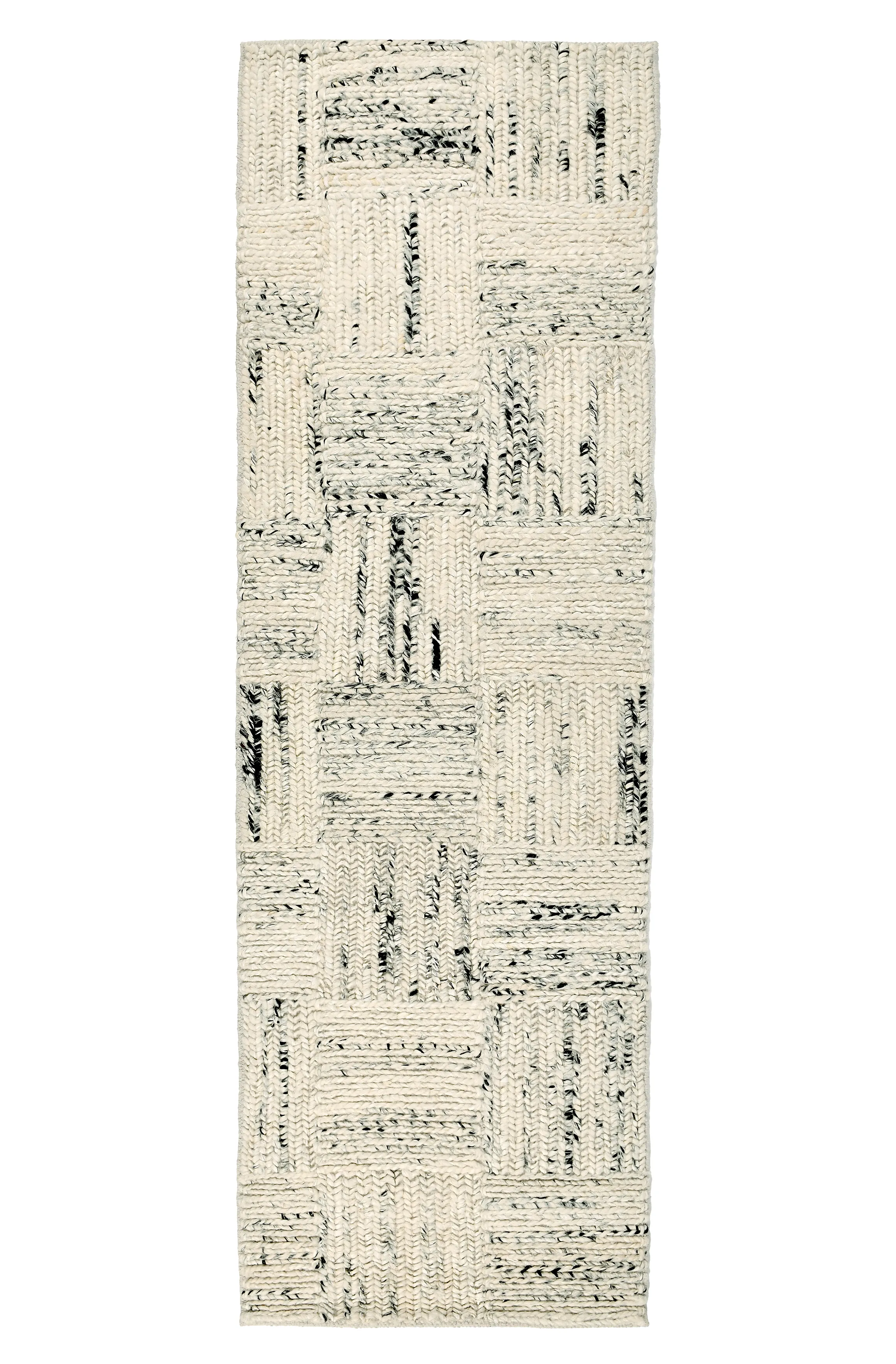 Sosa 2.6'x8' Wool Blend Handwoven Distressed Pattern Ivory Accent Rug