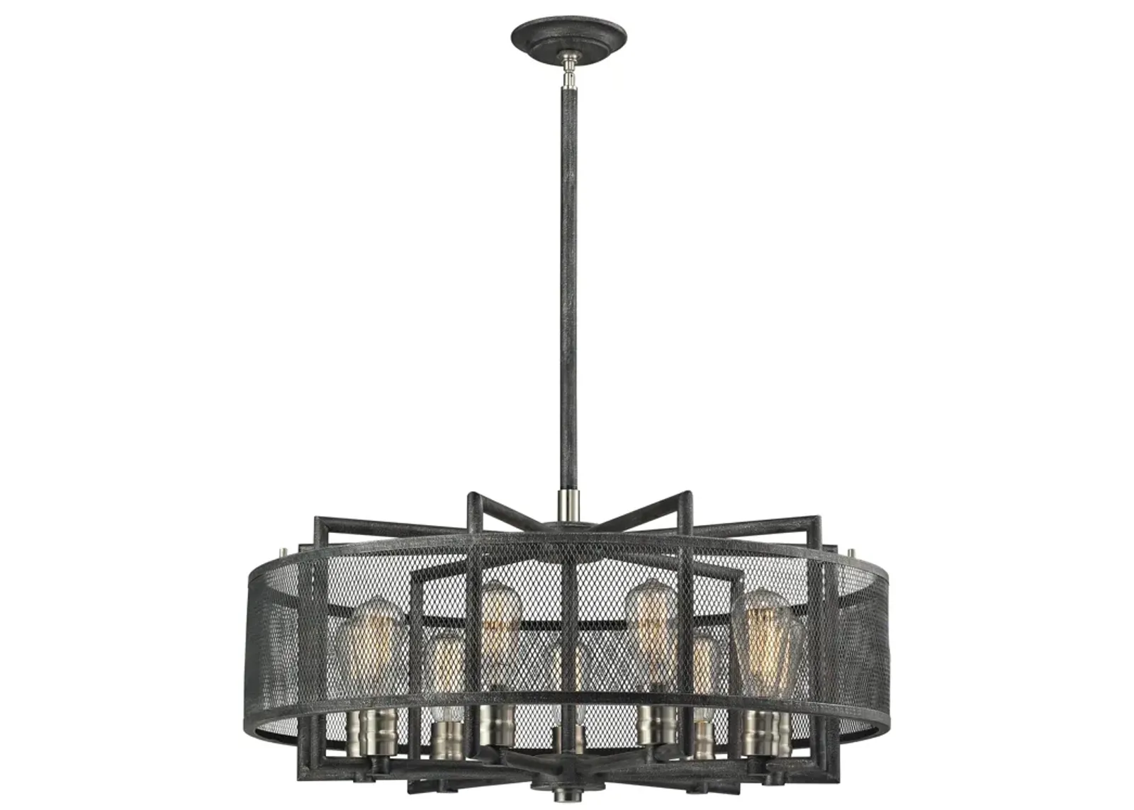 Slatington 28" Wide 9-Light Chandelier - Brushed Nickel