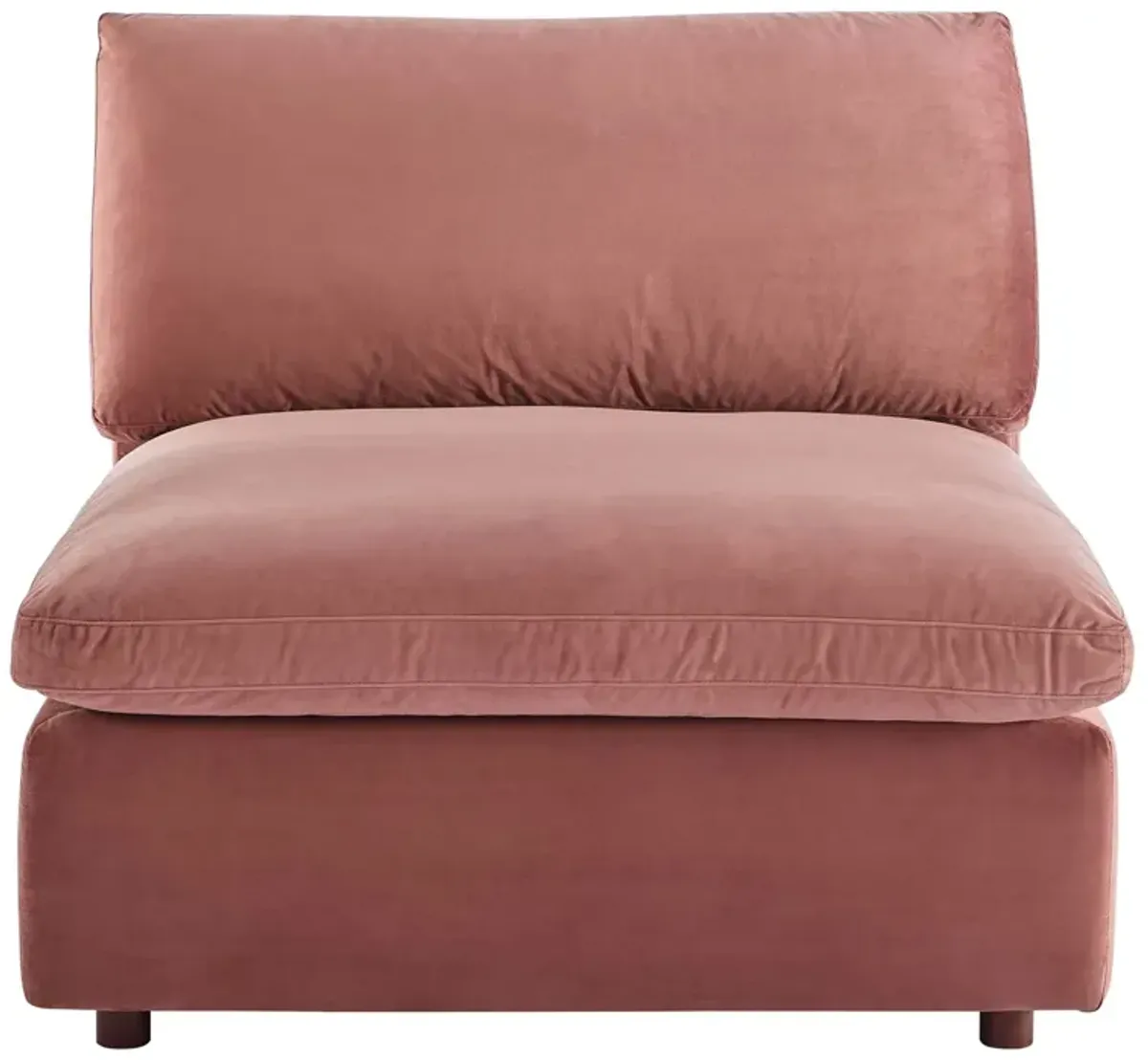 Commix Down Filled Overstuffed Performance Velvet Armless Chair