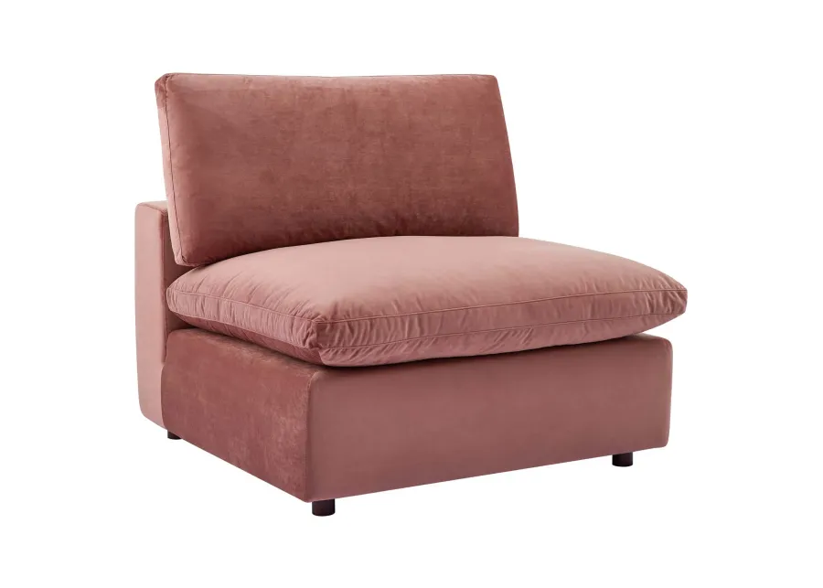 Commix Down Filled Overstuffed Performance Velvet Armless Chair