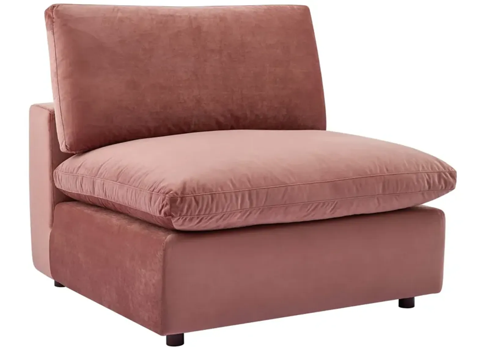 Commix Down Filled Overstuffed Performance Velvet Armless Chair