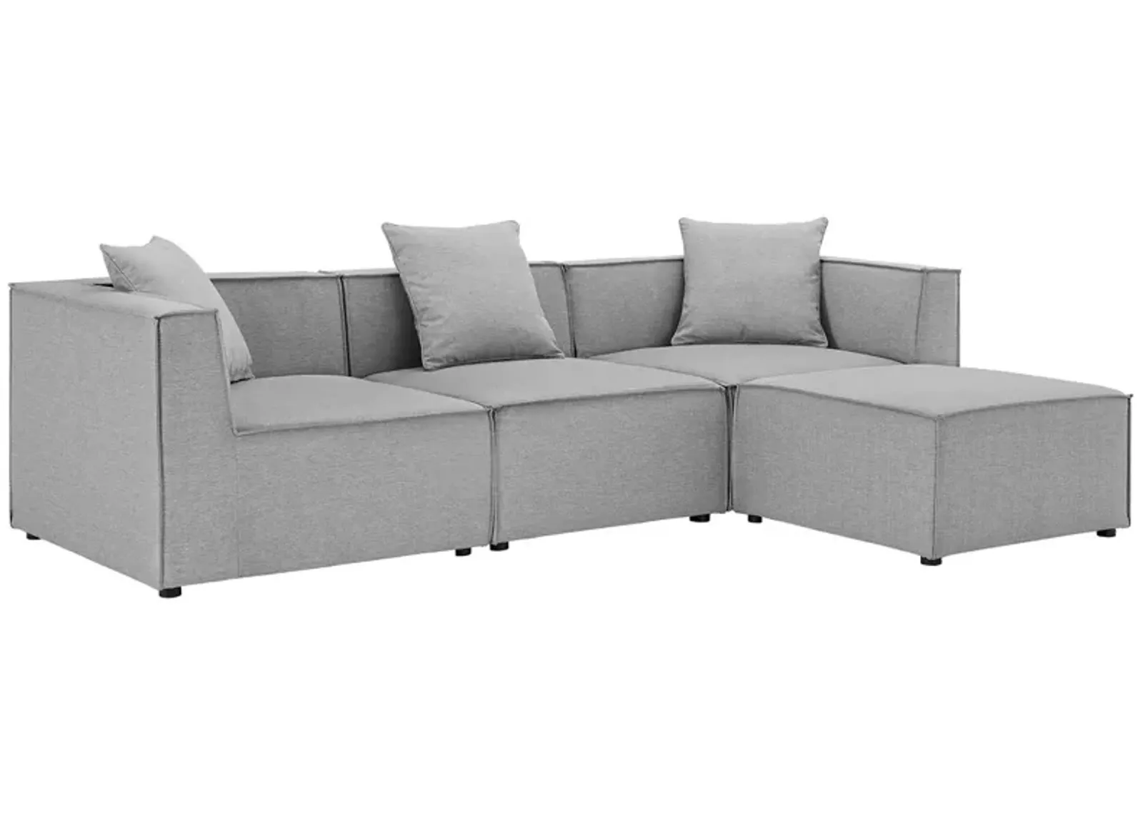 Saybrook Outdoor Patio Upholstered 4-Piece Sectional Sofa