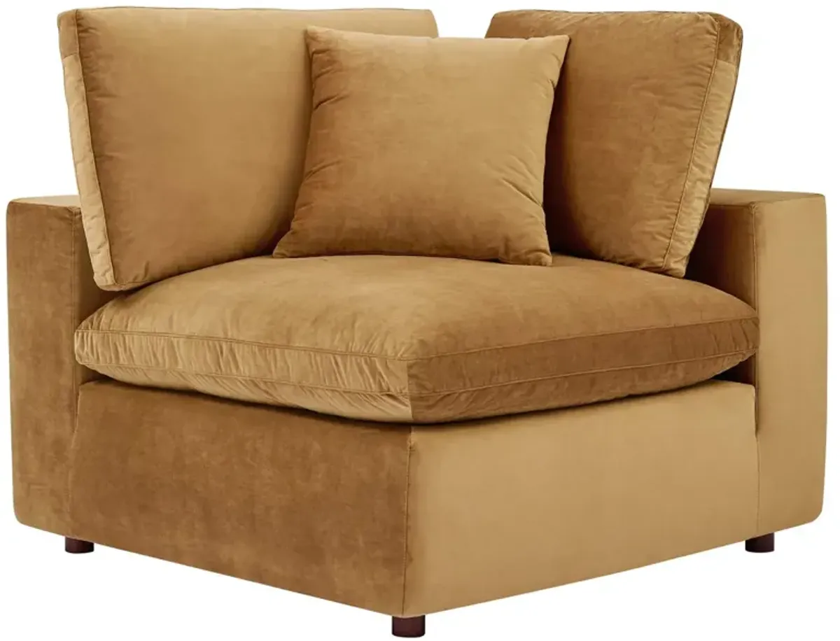 Commix Down Filled Overstuffed Performance Velvet Corner Chair