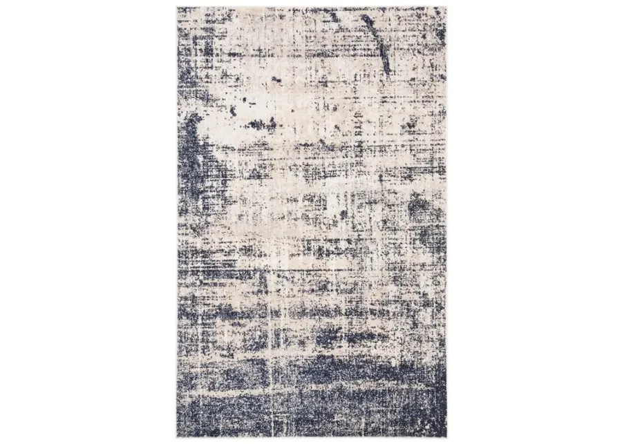 ADIRONDACK Contemporary Gold / Navy 5'-1" X 7'-6" Powerloomed Rug