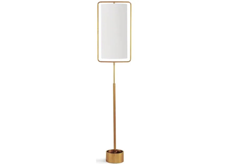 Geo Rectangle Floor Lamp (Natural Brass)