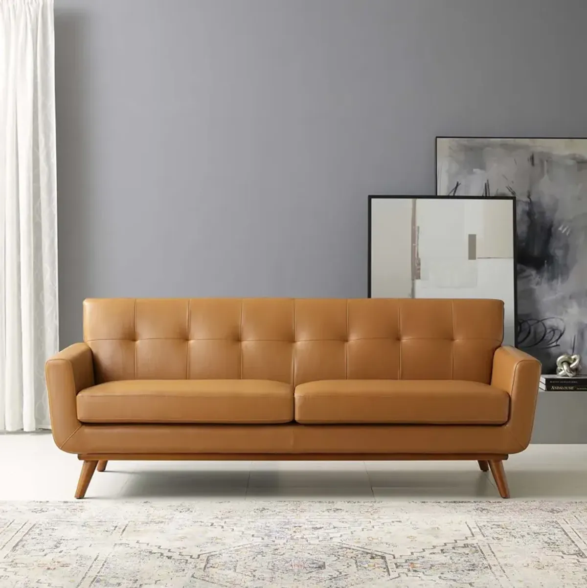 Engage Top-Grain Leather Living Room Lounge Sofa