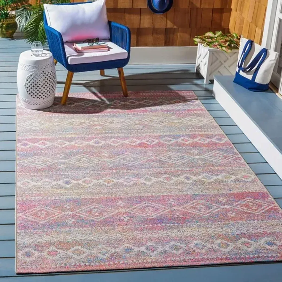 SUMMER 498 Pink  2' X 8' Runner Rug