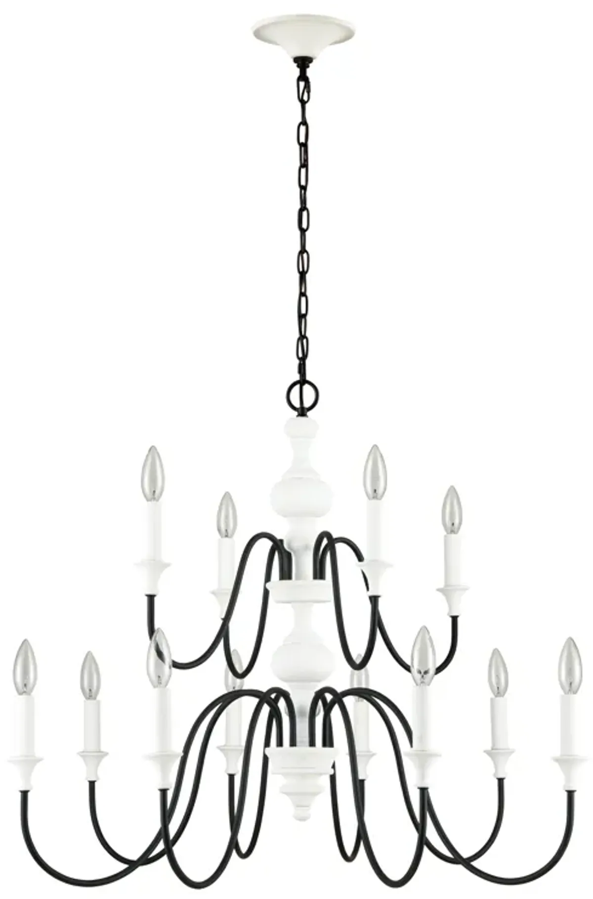 Val de Loire 36" Wide 12-Light Chandelier - White