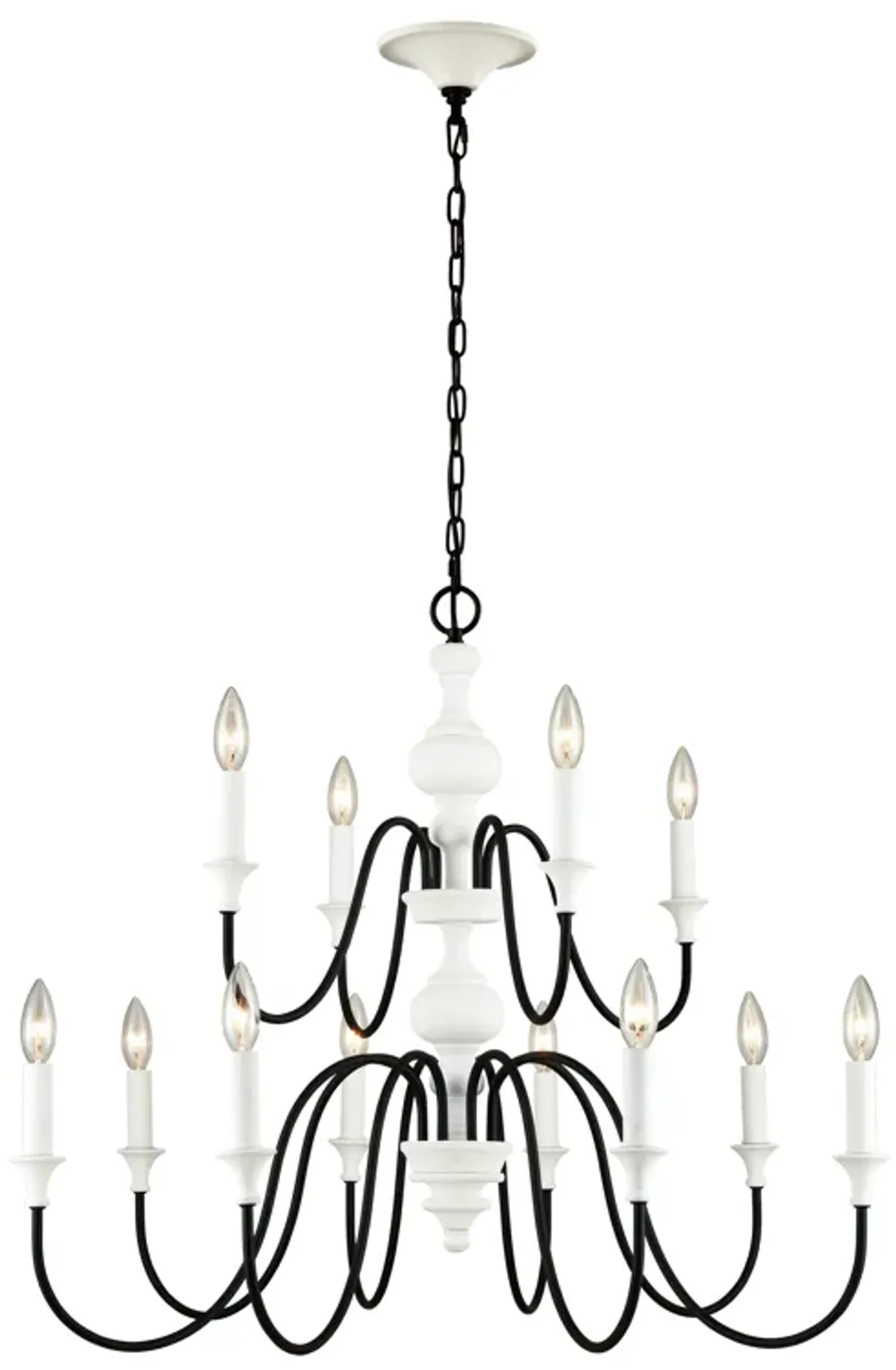 Val de Loire 36" Wide 12-Light Chandelier - White