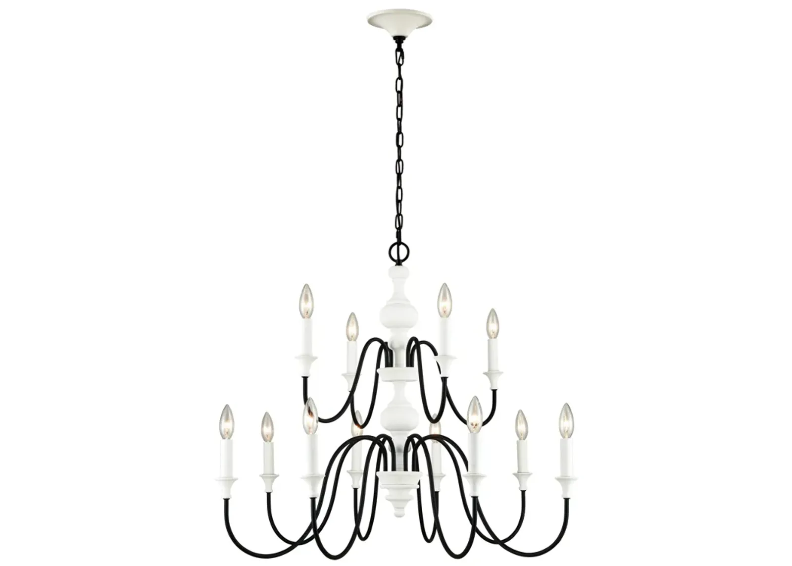 Val de Loire 36" Wide 12-Light Chandelier - White