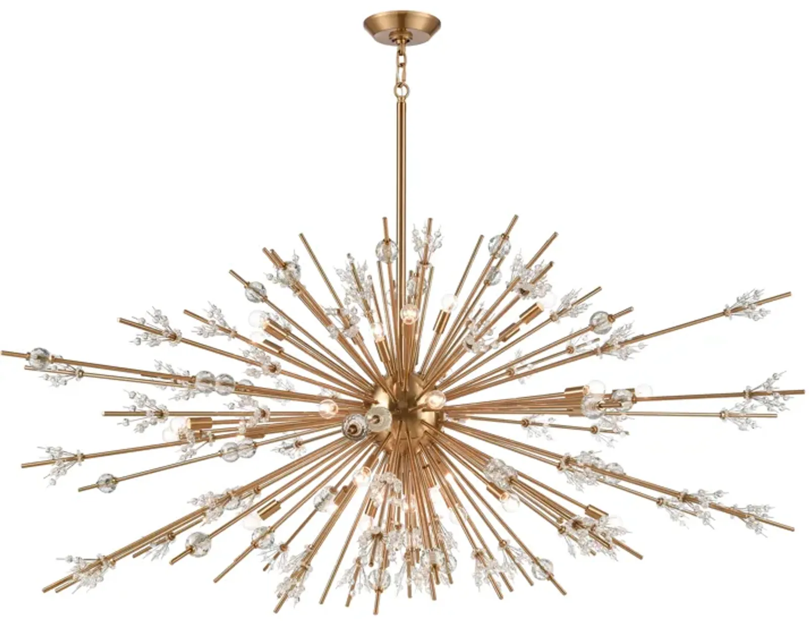 Starburst 72" Wide 31-Light Chandelier - Satin Brass