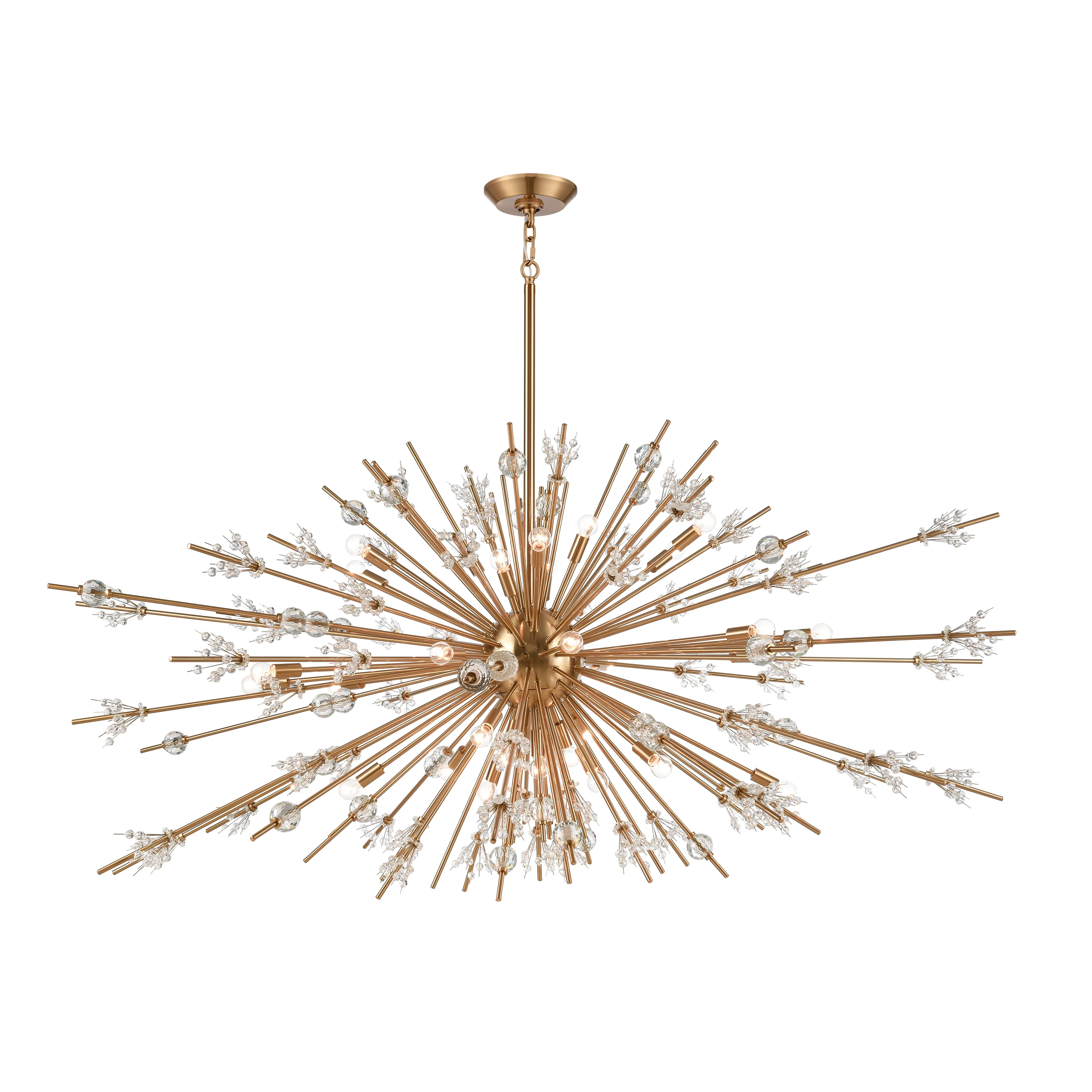 Starburst 72" Wide 31-Light Chandelier - Satin Brass