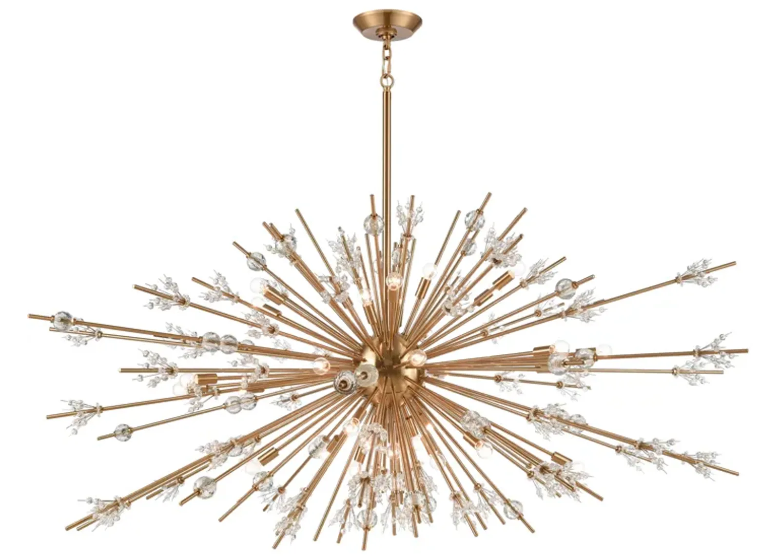 Starburst 72" Wide 31-Light Chandelier - Satin Brass