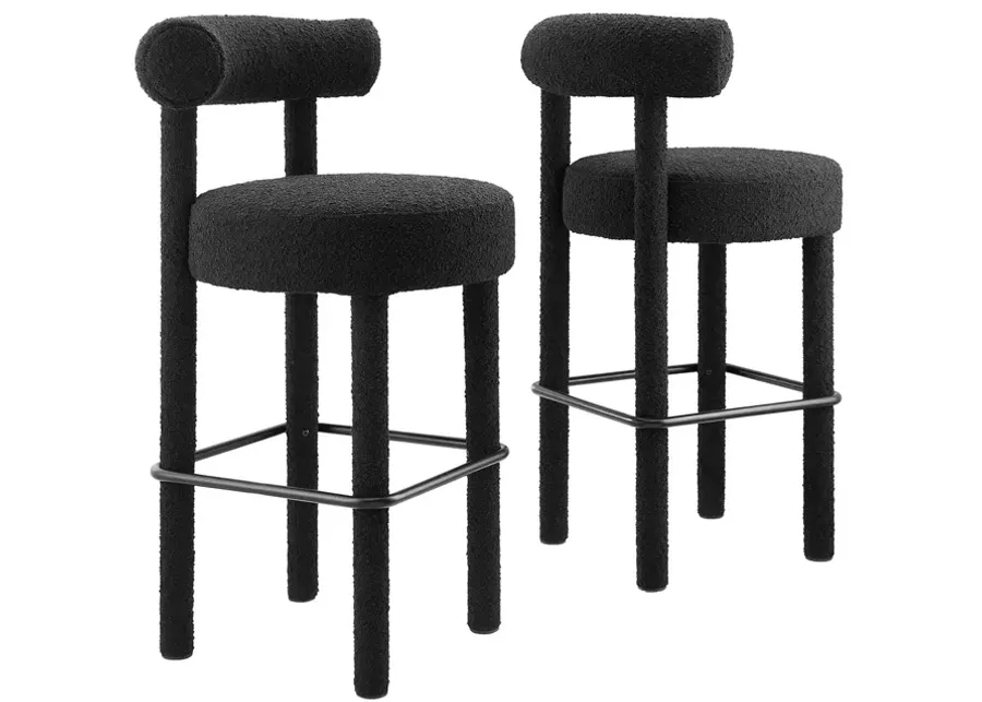 Toulouse Boucle Fabric Bar Stool - Set of 2