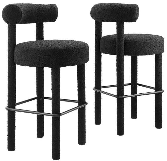 Toulouse Boucle Fabric Bar Stool - Set of 2